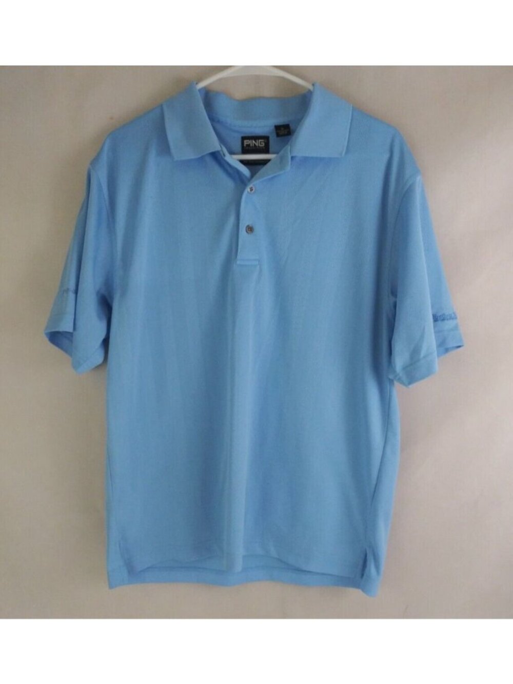 Ping Collection Men's Light Blue 100% Polyester Polo Shirt Size Medium